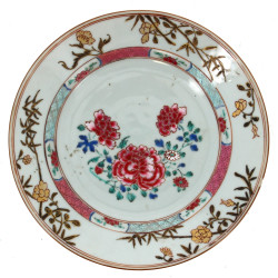 CHINE Cie des Indes - Assiette en porcel
