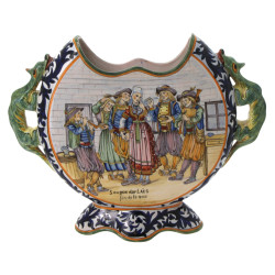 HENRIOT QUIMPER - Vase circulaire à pans