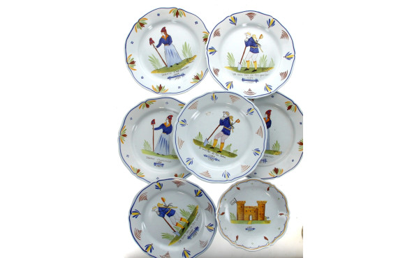 HB Henriot Quimper France - 6 assiettes 