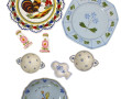 QUIMPER - Lot de faïences polychromes : 