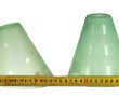 Deux verres de lampe en verre vert tendr