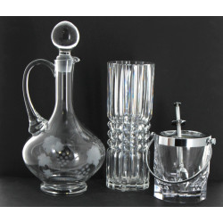 Vase rouleau en cristal, H 25,5 cm : on 