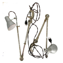 2 lampes vintages d'atelier articulées, 