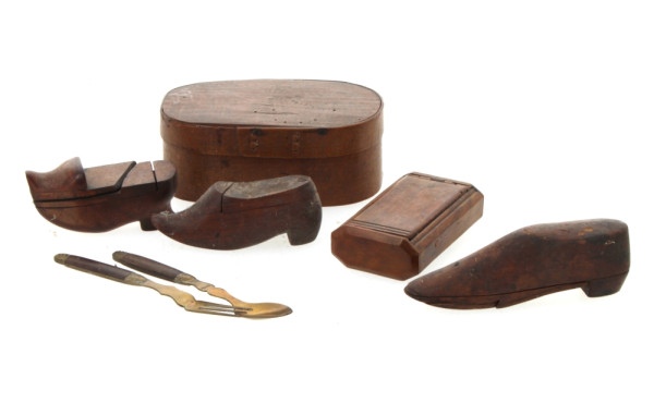Lot de 4 tabatières anciennes en bois do