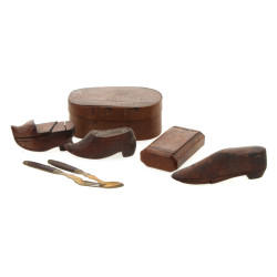 Lot de 4 tabatières anciennes en bois do