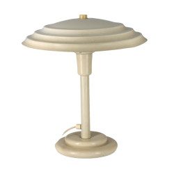 Lampe en métal laqué crème des années 80