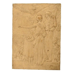 Plaque ou modèle préparatoire en terre c