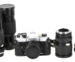 Appareil photo Olympus avec objectifs et