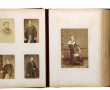 Album photos ancien relié cuir noir, con