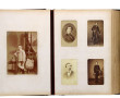 Album photos ancien relié cuir noir, con
