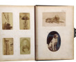 Album photos ancien relié cuir noir, con