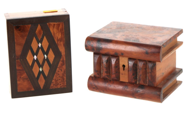Lot de 2 coffret dont un en loupe en tro