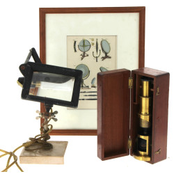 Petit microscope ancien en coffret bois 