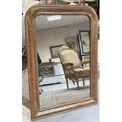 Miroir XIXème en bois et stuc doré, H 11