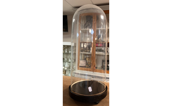 Globe en verre rond avec base en bois no