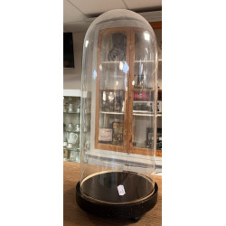 Globe en verre rond avec base en bois no