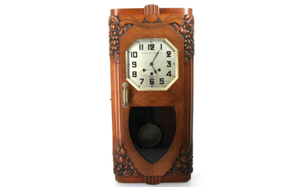 Carillon en bois et placage à décor scul