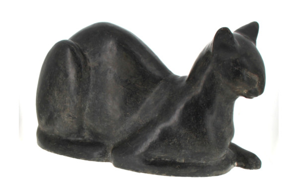 CHAT couché, stylisé ART DECO - Importan