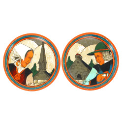 Paul FOUILLEN - Paire d'assiettes en boi