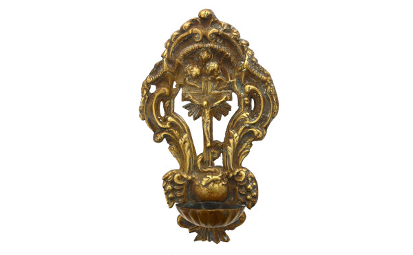 Bénitier d'applique en bronze de forme r