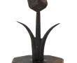 Sculpture en forme de dé à jouer en fer 
