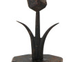 Sculpture en forme de dé à jouer en fer 