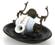 Encrier Napoléon III en porcelaine décor