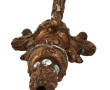 Paire de flambeaux anciens en bois sculp