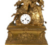 Pendule de cheminée en bronze doré, à dé