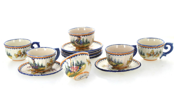 HENRIOT Quimper - 6 tasses et 6 sous-tas