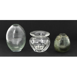 Lot de 3 petits vase en cristal et en ve