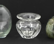 Lot de 3 petits vase en cristal et en ve