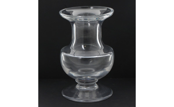 Vase ancien en verre sur piédouche, H 27