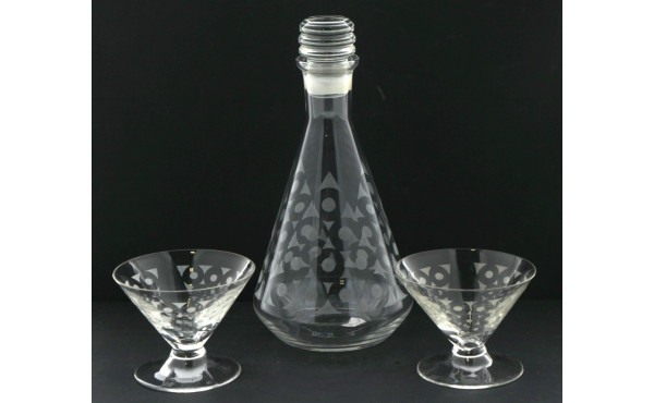 Service style ART DECO en verre et verre