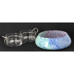 Coupe vide-poche en verre marbré dans le
