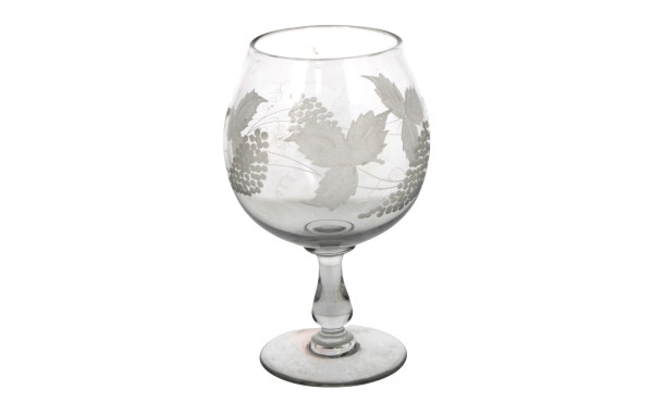 Rince-raisin ancien en verre gravé, repo