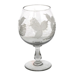 Rince-raisin ancien en verre gravé, repo
