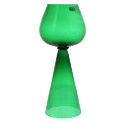 Vase en verre bullé vert, H 35,5 cm