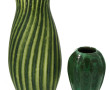 Vase en verre dans les tons verts à déco