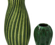 Vase en verre dans les tons verts à déco