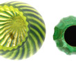 Vase en verre dans les tons verts à déco