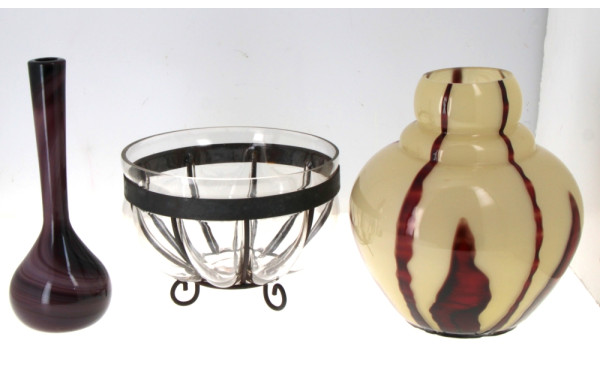 Lot de 3 pièces : coupe à fruits en verr