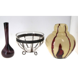 Lot de 3 pièces : coupe à fruits en verr