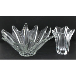 DAUM France - Vase en cristal transparen
