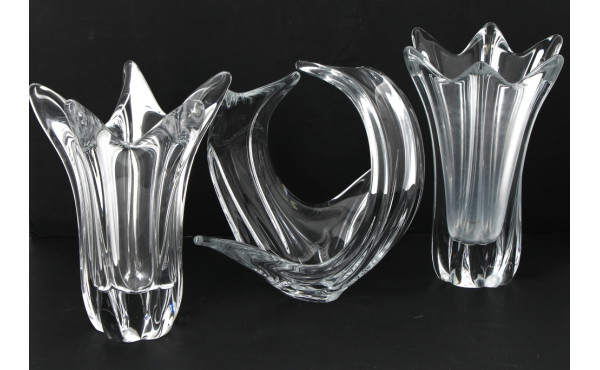 DAUM France - Deux vases en cristal tran