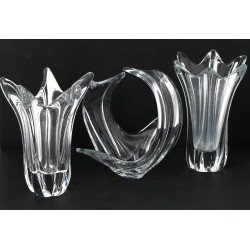DAUM France - Deux vases en cristal tran