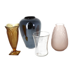 LOT de 4 vases dont SCHNEIDER et TCHECOS