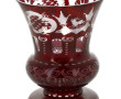 BOHEME - Vase gravé dans les tons rouge,