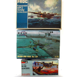 3 maquettes vintages d'hydravions 1/72