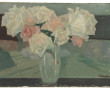 Ecole Xxème "Bouquet de roses", huile su